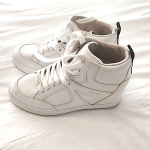 Guess White Wedge Sneakers